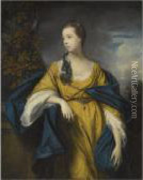 Portrait Of Barbara Lumley, Countess Of Scarbrough (d.1797) Oil Painting - Sir Joshua Reynolds