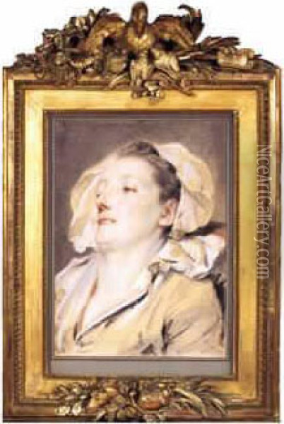 Tete D'etude Pour La < Mere Bien-aimee > Oil Painting - Jean Baptiste Greuze