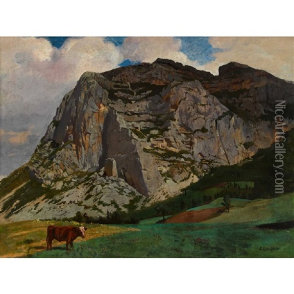 Berglandschaft Oil Painting - Albert Lugardon