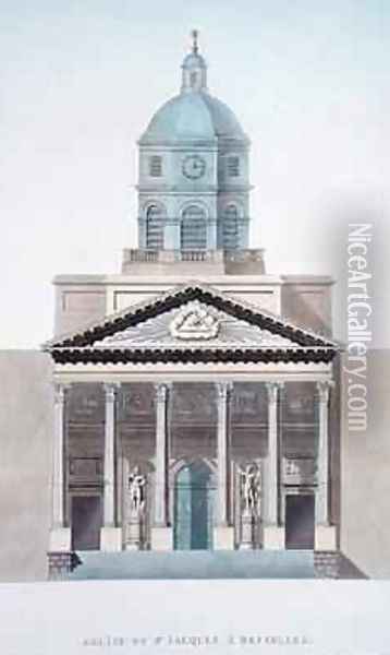 Church of St Jacques Brussels from Choix des Monuments Edifices et Maisons les plus remarquables du Royaume des Pays Bas Oil Painting - Pierre Jacques Goetghebuer