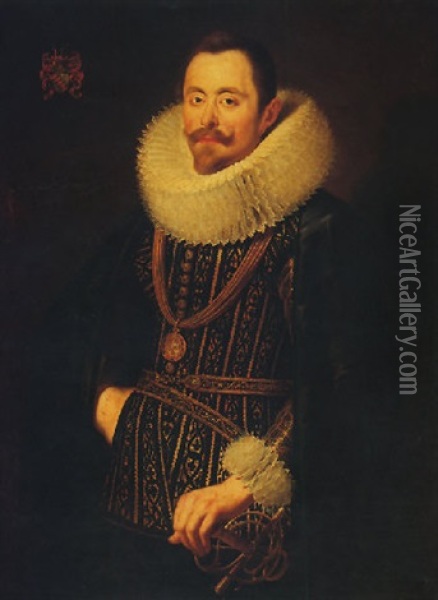 Portrait Of Frederick De Martselaer Oil Painting - Caspar de Crayer