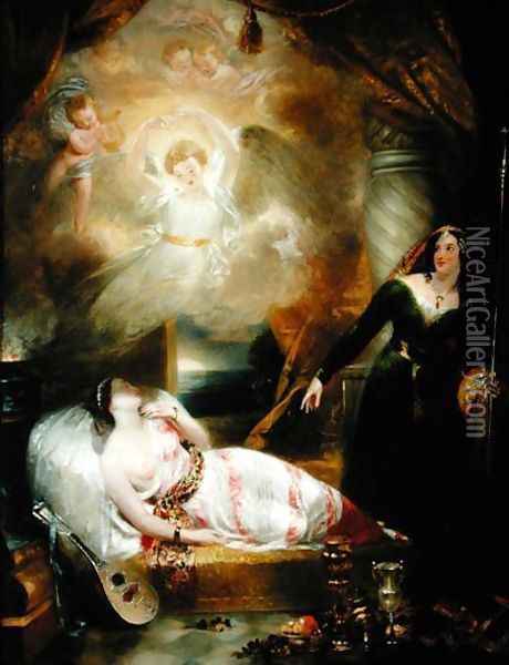 The Dream of Nourmahal, 1836 Oil Painting - John Wood