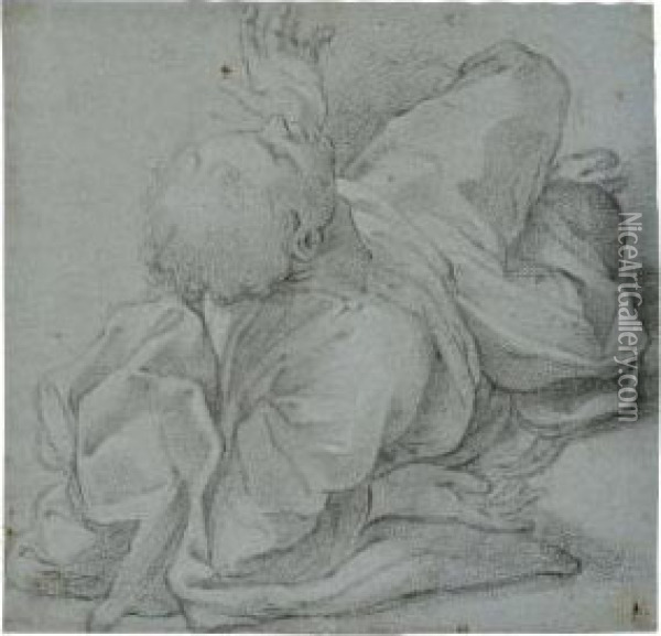 Study Of A Figure Lying On The Ground Oil Painting - Camillo Procaccini