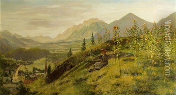 Sommermorgen In Brixlegg Oil Painting - Adolf Schlabitz