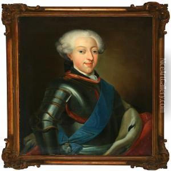 Portrait Of King Christian Vii Of Denmark Oil Painting - Peder Wichmann