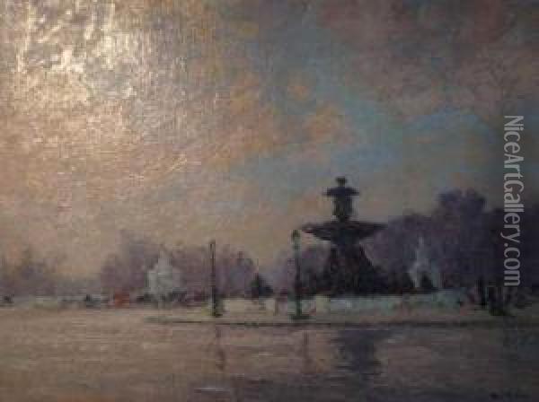 Place De La Concorde Oil Painting - Rene Hanin