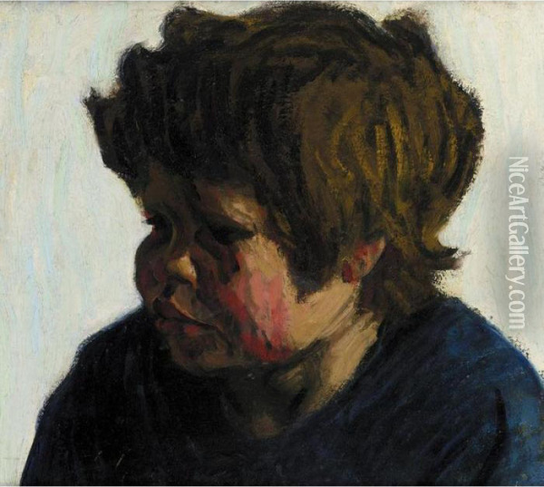 Head Of A Breton Boy Oil Painting - Roderic O'Conor