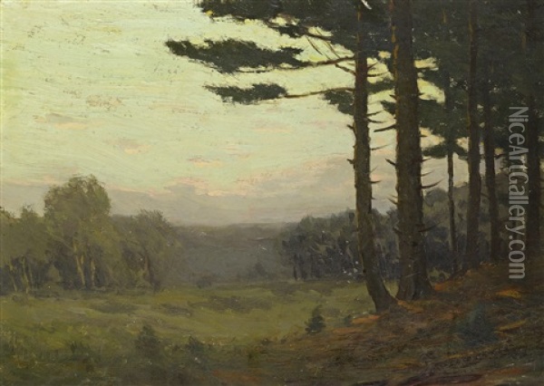 An October Sunset Oil Painting - Charles Warren Eaton