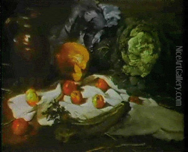 Nature Morte Aux Choux Oil Painting - Armand Desire Gautier