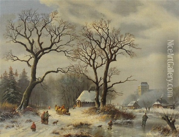 Winter Landscape Oil Painting - Willem Vester