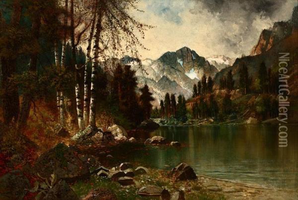 Glen Alpine From Fallen Leaf Lake, Near Lake Tahoe Oil Painting - Edwin, Edward Deakin