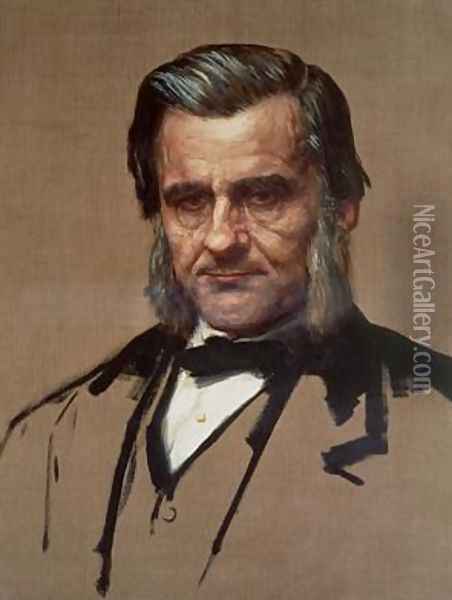 Portrait of Thomas Henry Huxley 1825-95 Oil Painting - Alphonse Legros