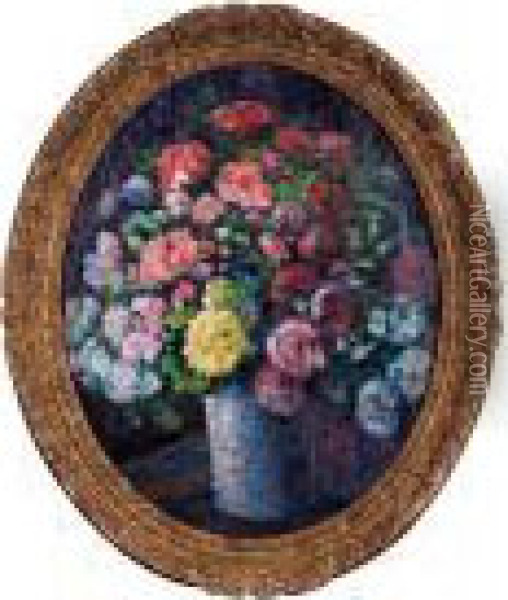 Grand Vase De Fleurs Oil Painting - Victor Charreton