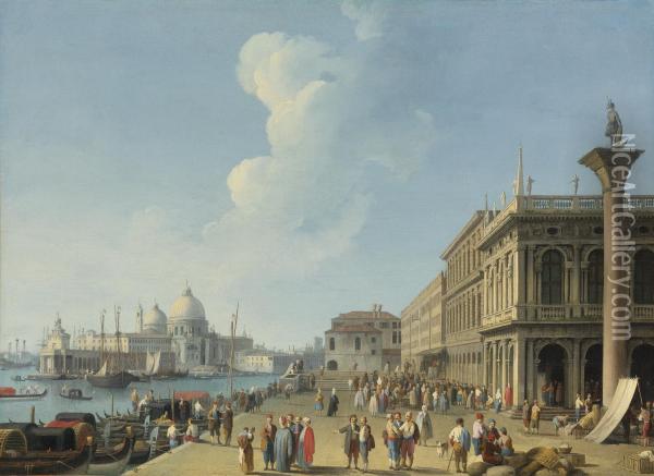 Venice A View From The Piazzetta Oil Painting - Gianbattista Cimaroli