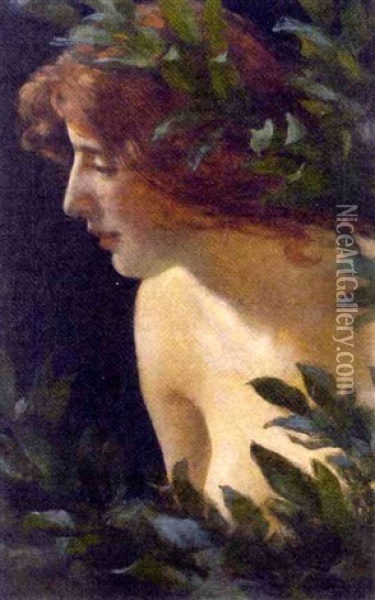 Wood Nymph Study Oil Painting - Charles Courtney Curran