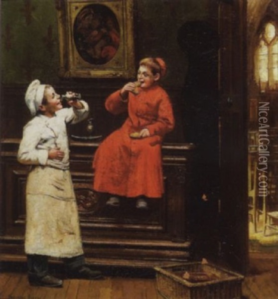 Enfant De Choeur Et Marmiton Oil Painting - Paul-Charles Chocarne-Moreau