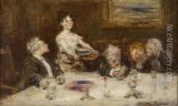 The Undressed Salad Oil Painting - William McTaggart