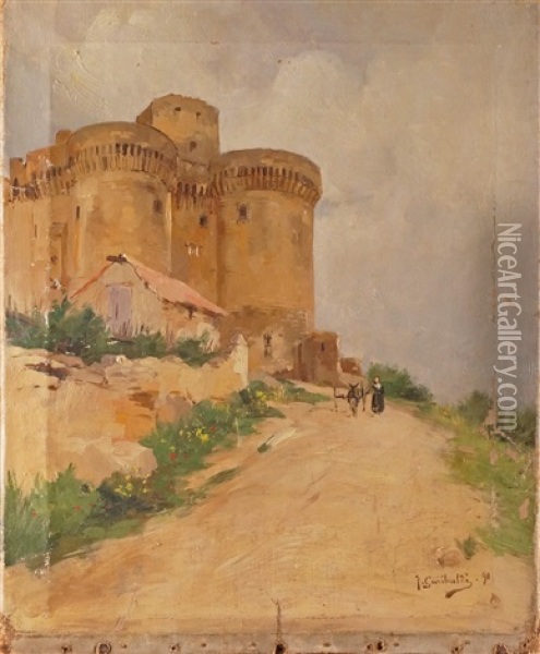 Le Chateau De Tarascon Oil Painting - Joseph Garibaldi