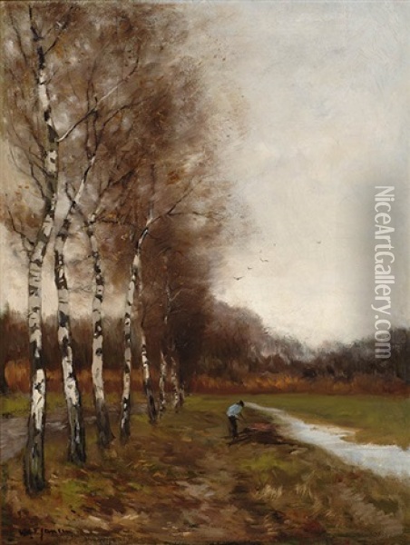 Figure On A Country Road Oil Painting - Willem George Frederik Jansen