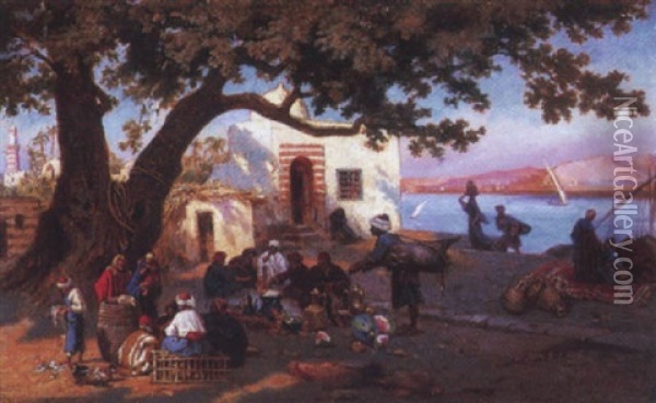 Sur Le Nil Oil Painting - Otto Johann Heinrich Heyden