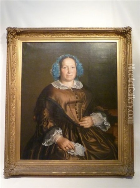 Portrait De Dame Oil Painting - Victor Lejeune