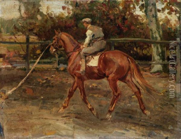 Fantino A Cavallo Oil Painting - Alfredo Vaccari