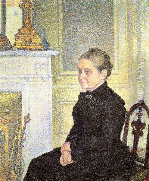 Portrait of Madame Charles Maus Oil Painting - Theo van Rysselberghe