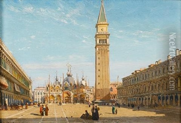 St. Mark's Square, Venice Oil Painting - Francois Antoine Bossuet