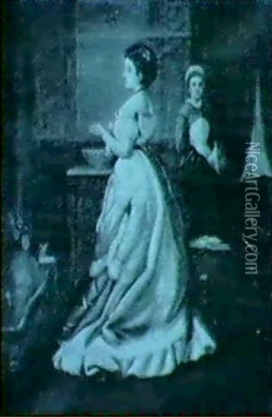 Portrait Of Nordica 'america's Great Diva' (1857-1914) Oil Painting - August Laux