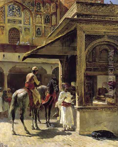 Hindu Merchants Oil Painting - Edwin Lord Weeks