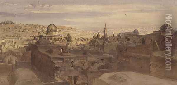 Jerusalem Oil Painting - Carl Friedrich H. Werner