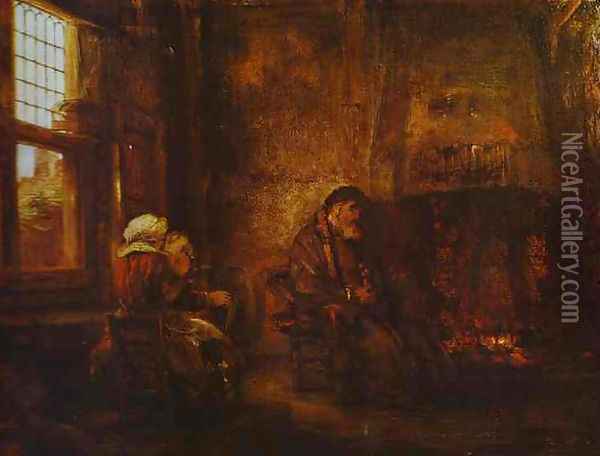 Tobit and Anna Oil Painting - Rembrandt Van Rijn
