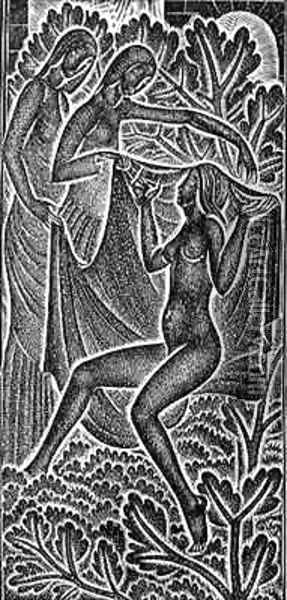 I am Black but Comely Oil Painting - Eric Gill