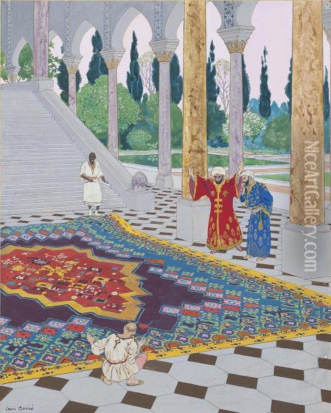A Magnificant Carpet Was Spread Out Oil Painting - Leon Carre