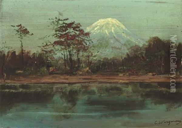 Mount Fuji, Japan Oil Painting - Charles Wirgman Jr.