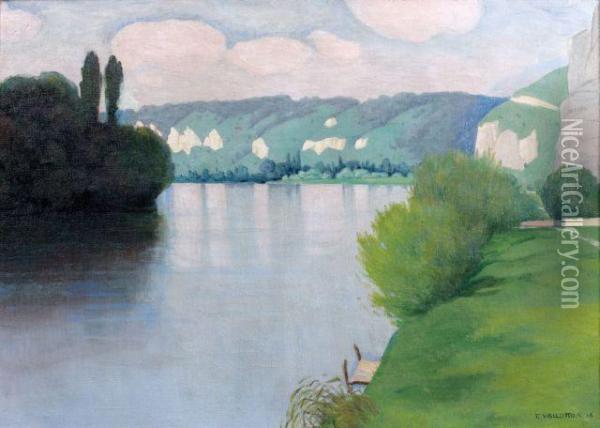 La Seine Pres Les Andelys Oil Painting - Felix Edouard Vallotton