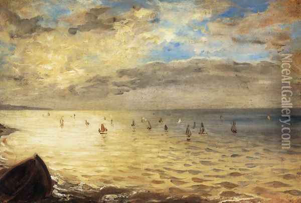 The Sea from the Heights of Dieppe 1852 Oil Painting - Eugene Delacroix