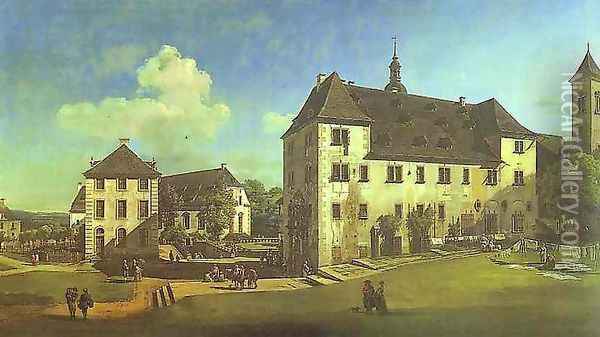 Courtyard of the Castle at Köningstein from the South 2 Oil Painting - Bernardo Bellotto
