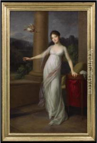 Portrait Of Amalie Von Levetzow Oil Painting - Johann Friedrich A. Tischbein