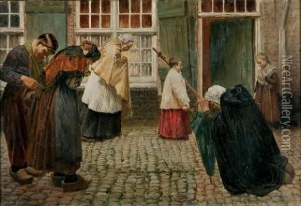 La Procession, Bruges Oil Painting - Georges Hippolyte Dilly