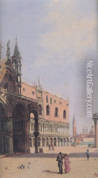 St. Mark's Square, Venice Oil Painting - Antonietta Brandeis