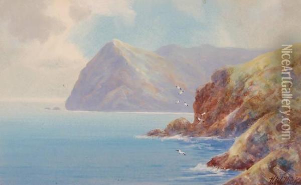 Coastal Scene Oil Painting - Herbert William Hicks