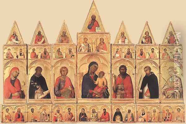 Polyptych of Santa Caterina (Pisa Polyptych) 1319 Oil Painting - Louis de Silvestre