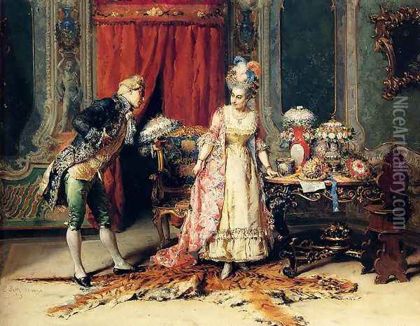 Flowers For Her Ladyship Oil Painting - Cesare-Auguste Detti