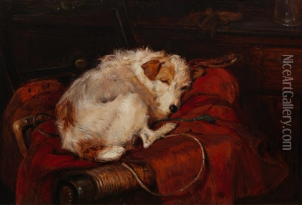 Terrier Oil Painting - Philip Eustace Stretton