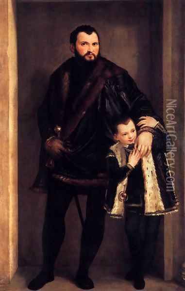 Portrait of Count Giuseppe da Porto with his Son Adriano Oil Painting - Paolo Veronese (Caliari)
