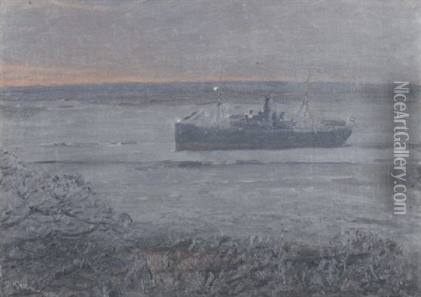 Fruhmorgens Im Treibeis Der Elbe Oil Painting - Friedrich Kallmorgen
