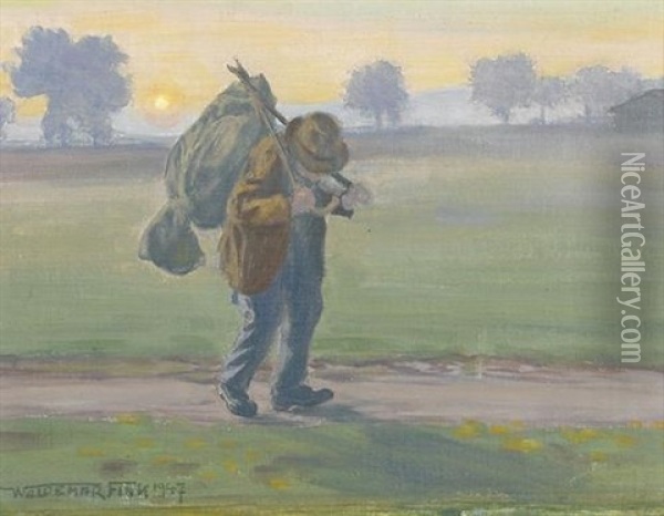 Landschaft Mit Dem Alten Gottfried Stager Oil Painting - Waldemar Theophil Fink