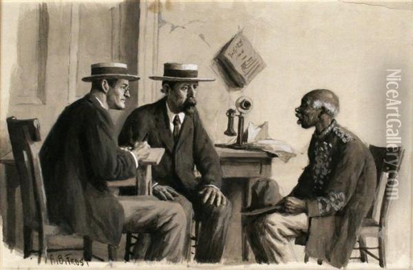 Told 'em I Was A Nigger At Huston Brothers Mill Oil Painting - Arthur Burdett (Sr.) Frost