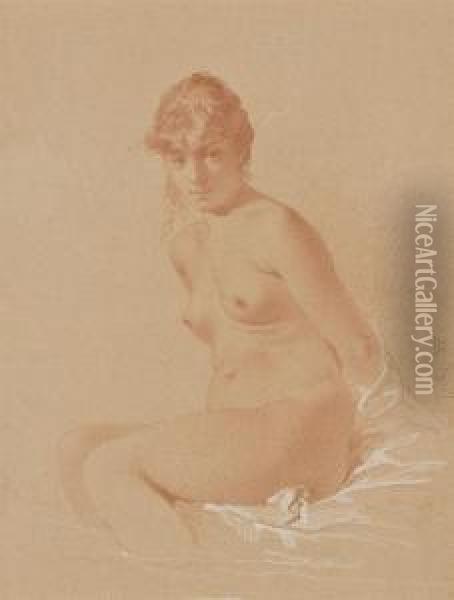 Nude Oil Painting - Mihaly von Zichy